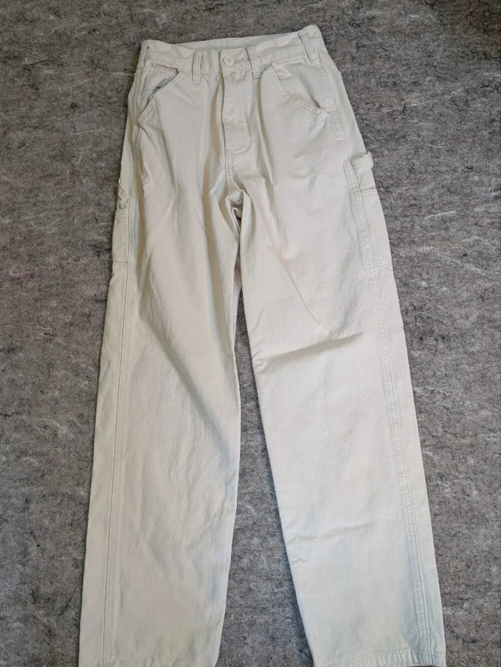 Women's J Gault Casual Straight-Leg Painter Pants in Cream Size Small